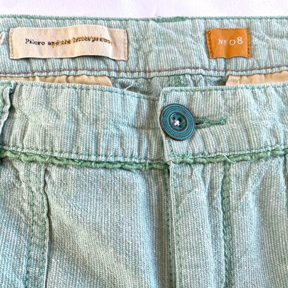 Pilcro green linen pants Womens 8 wide leg mid rise spring embroidered casual - Picture 5 of 14